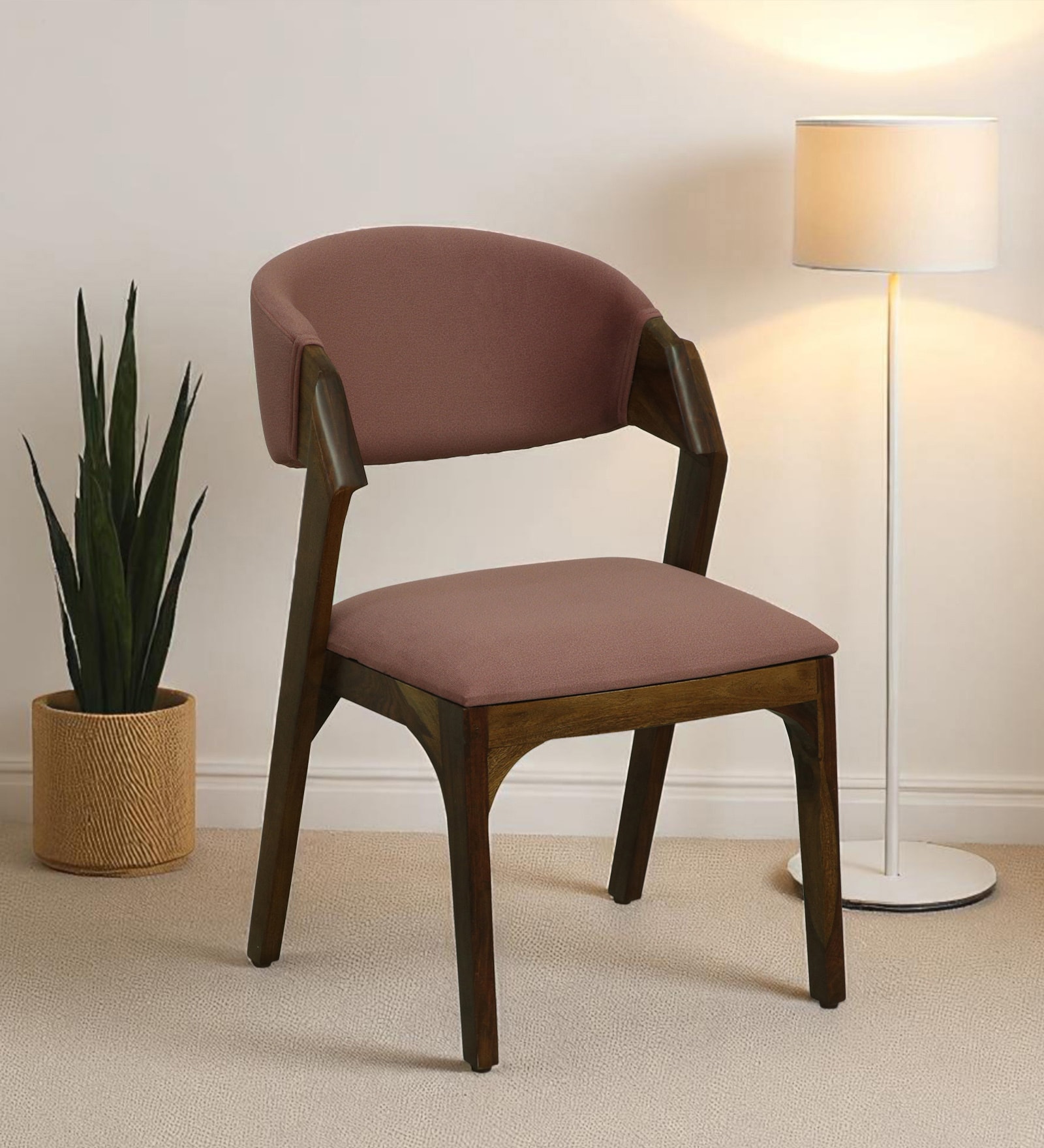 Marz Sheesham Wood Dining Chair In Scratch Resistant Provincial Teak Finish