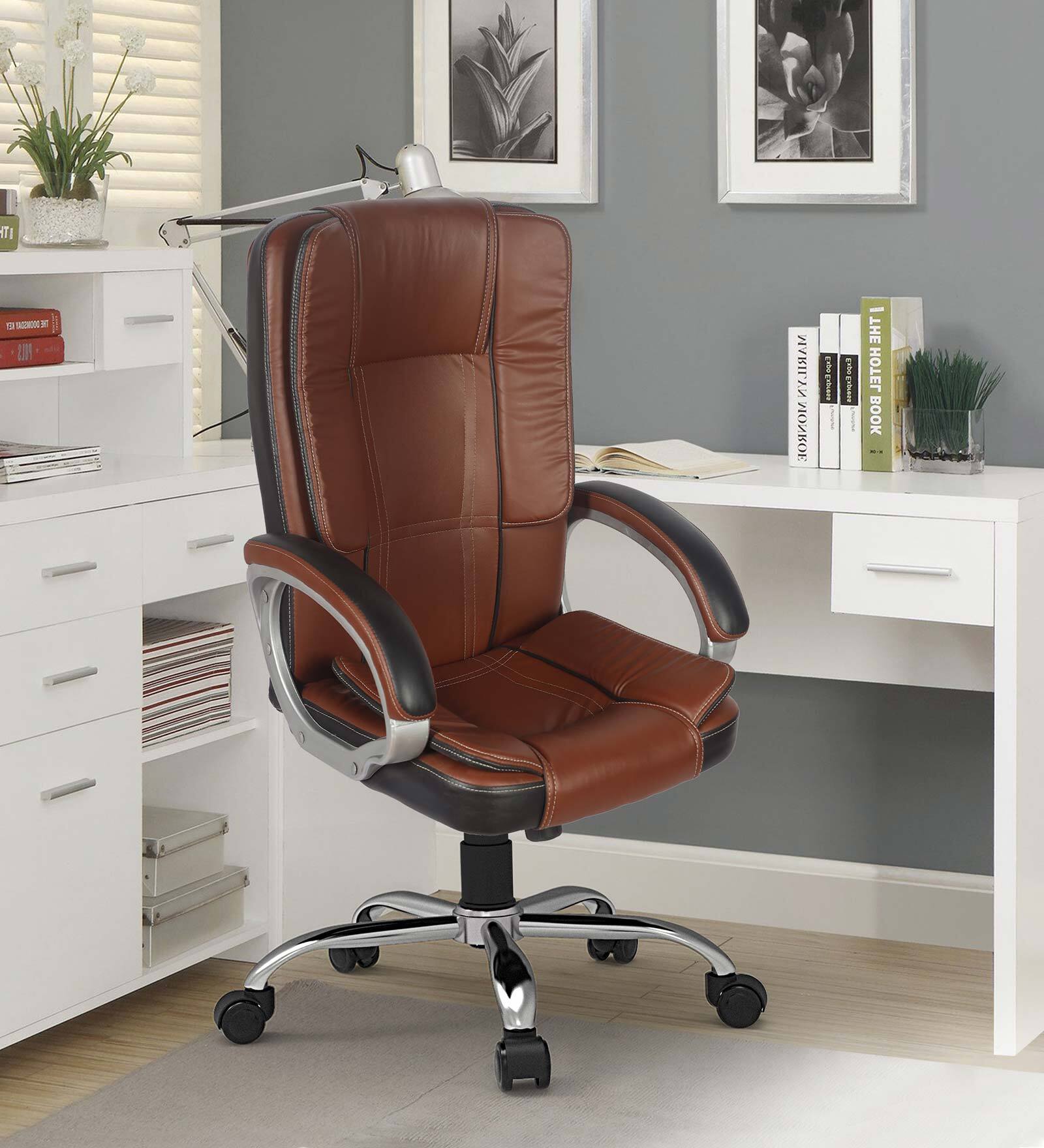 Mascotbr Leatherette Executive Chair in Brown Colour Mascotbr Leatherette Executive Chair in Brown Colour