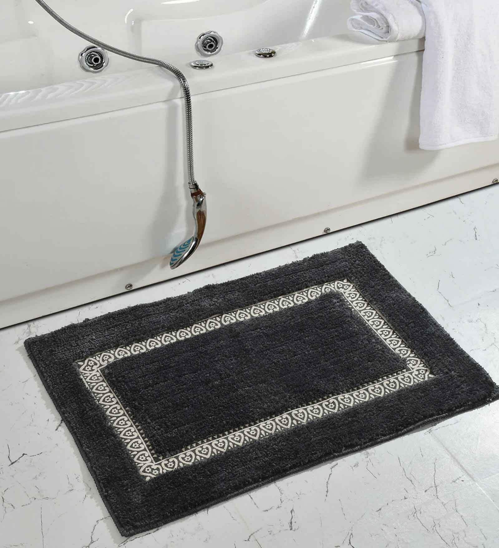 Grey Geometric Microfiber 20X32 Inches Anti Skid Door Mats