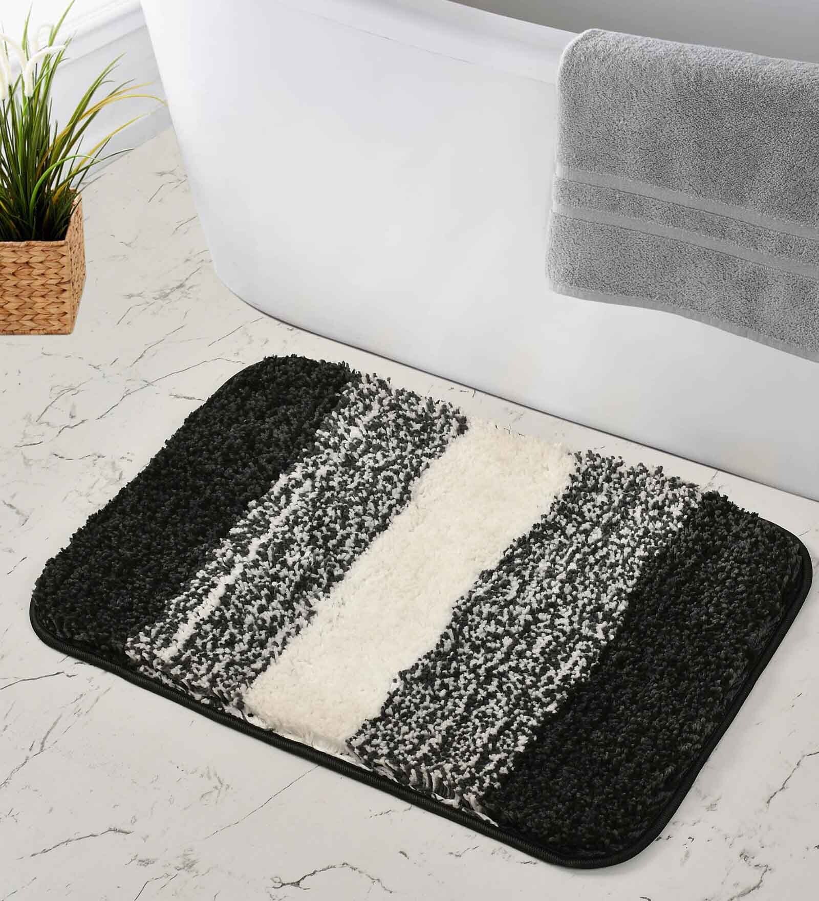 Black Abstract Microfiber 16X24 Inches Anti Skid Door Mats Black Abstract Microfiber 16X24 Inches Anti Skid Door Mats