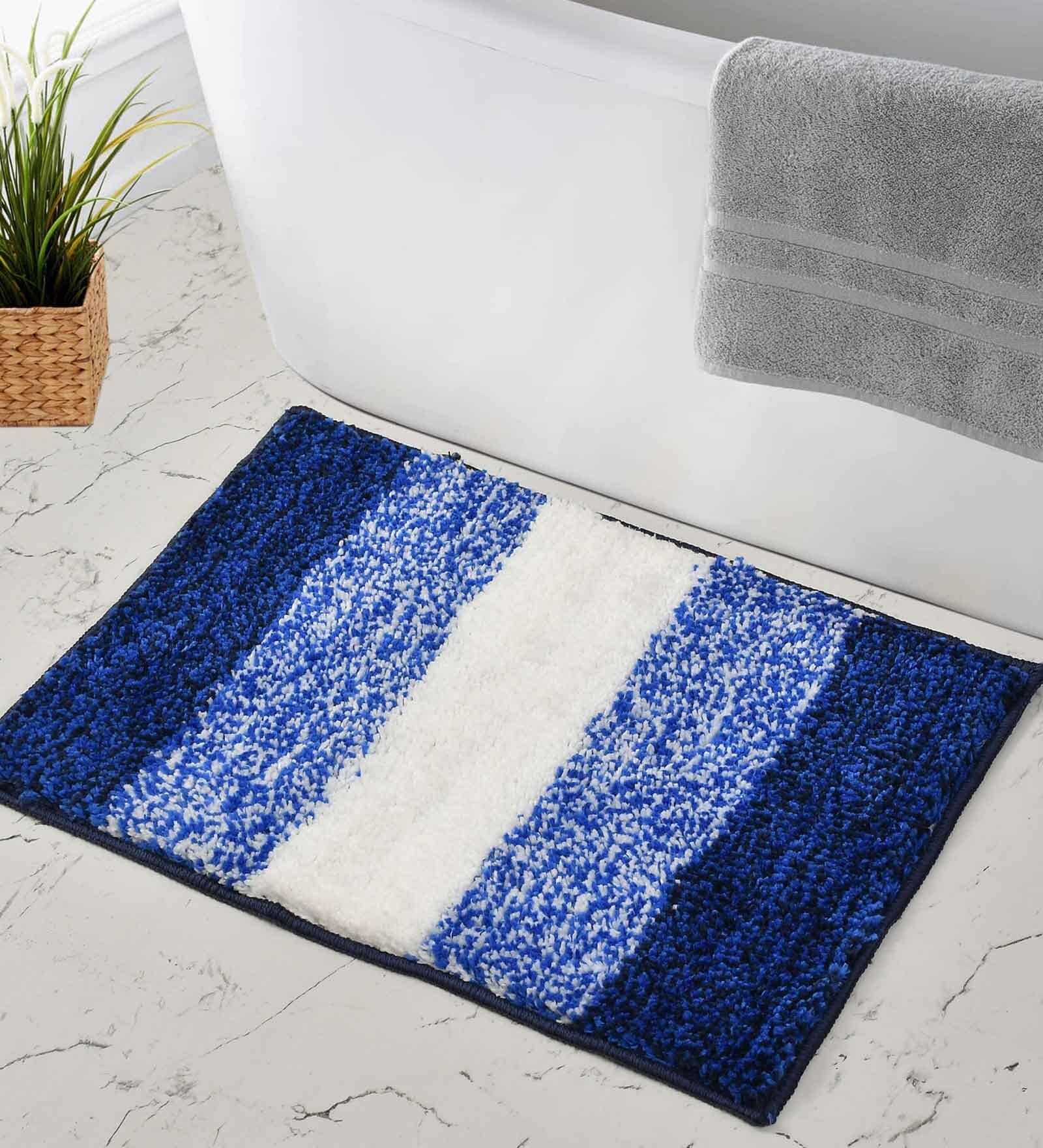 Blue Abstract Microfiber 16X24 Inches Anti Skid Door Mats