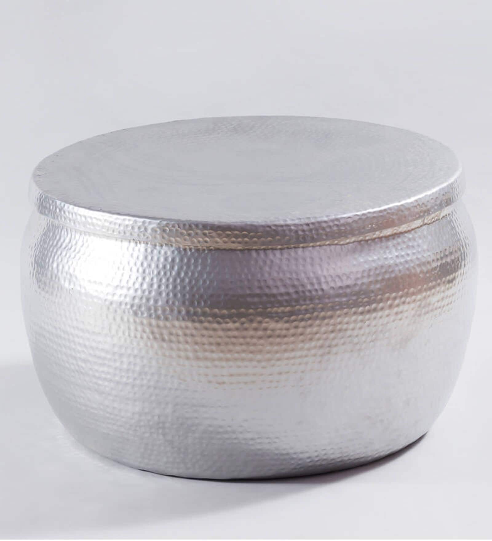 Matera Metal Coffee Table In Silver Finish