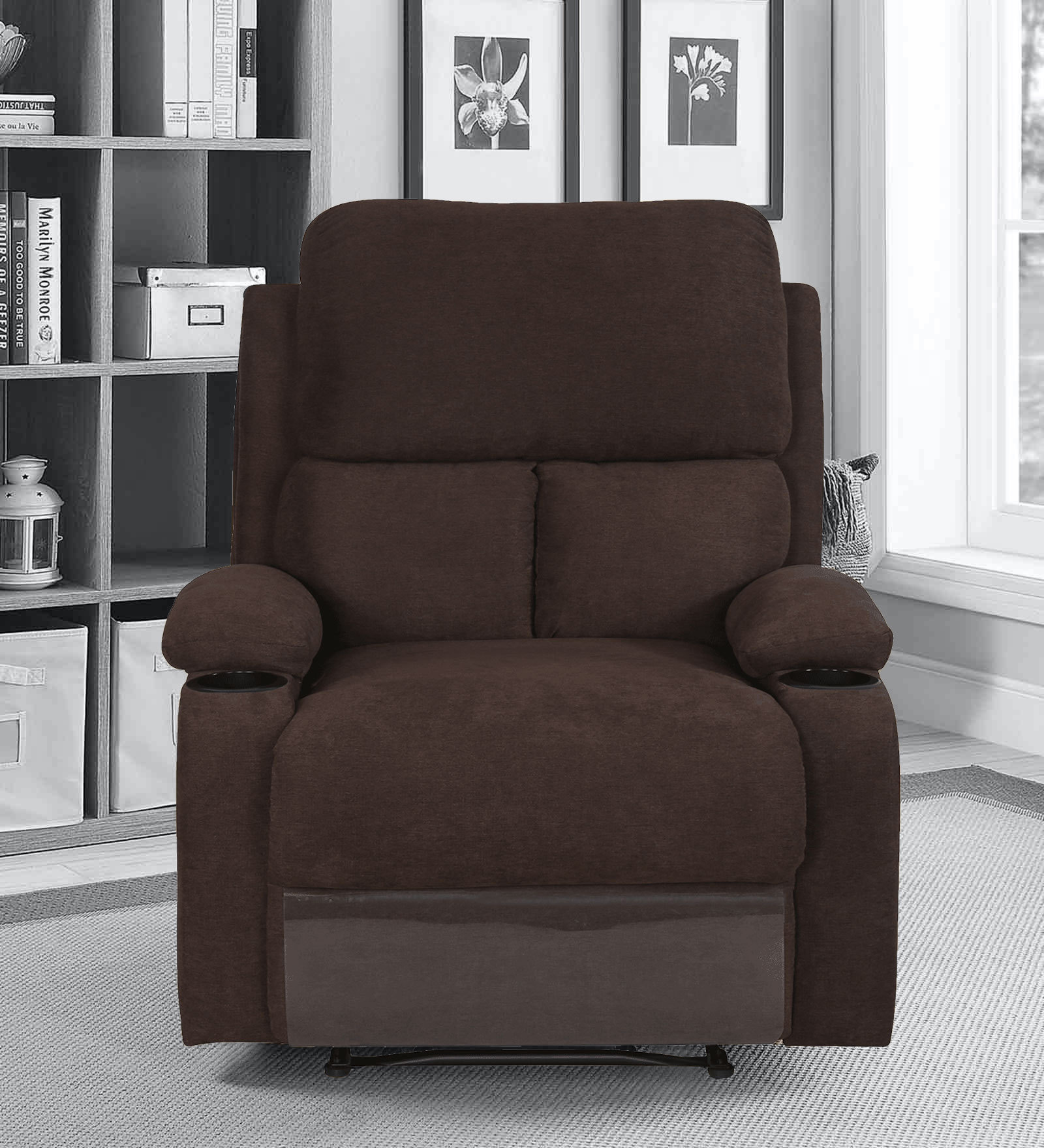 Matt 1 Seater Recliner in Chocolate Colour
