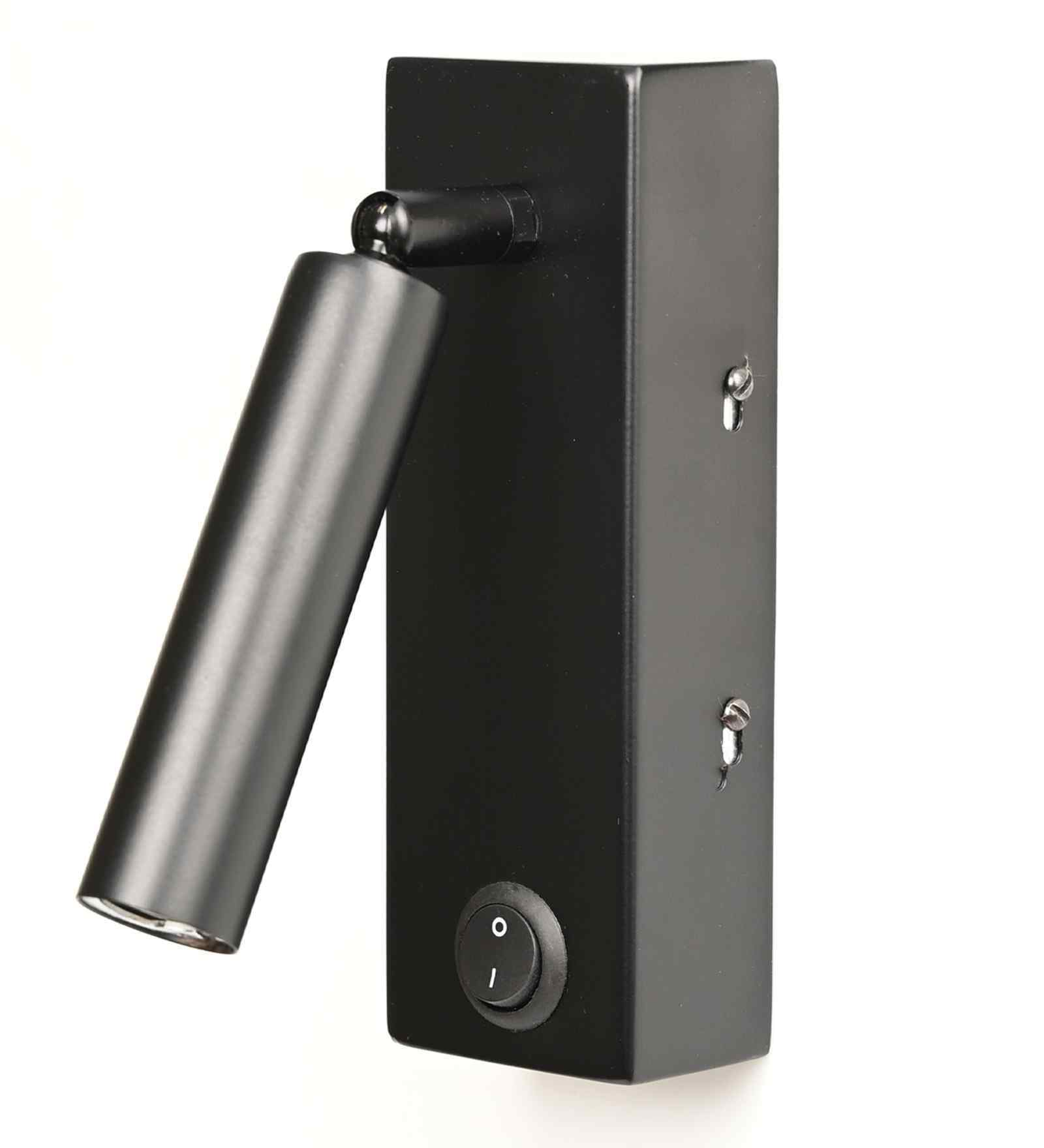 Matte Black Adjustable Spotlight   Reading/Task Wall Light