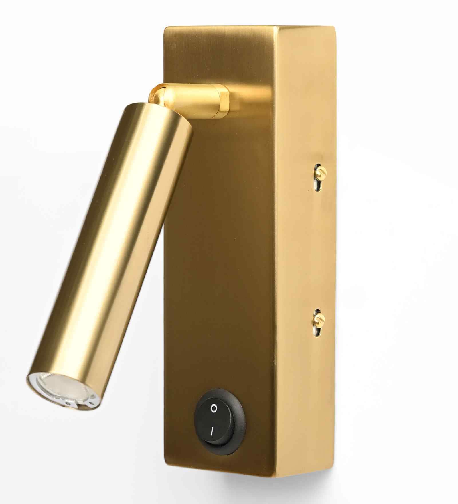 Matte Brass Adjustable Spotlight   Reading/Task Wall Light