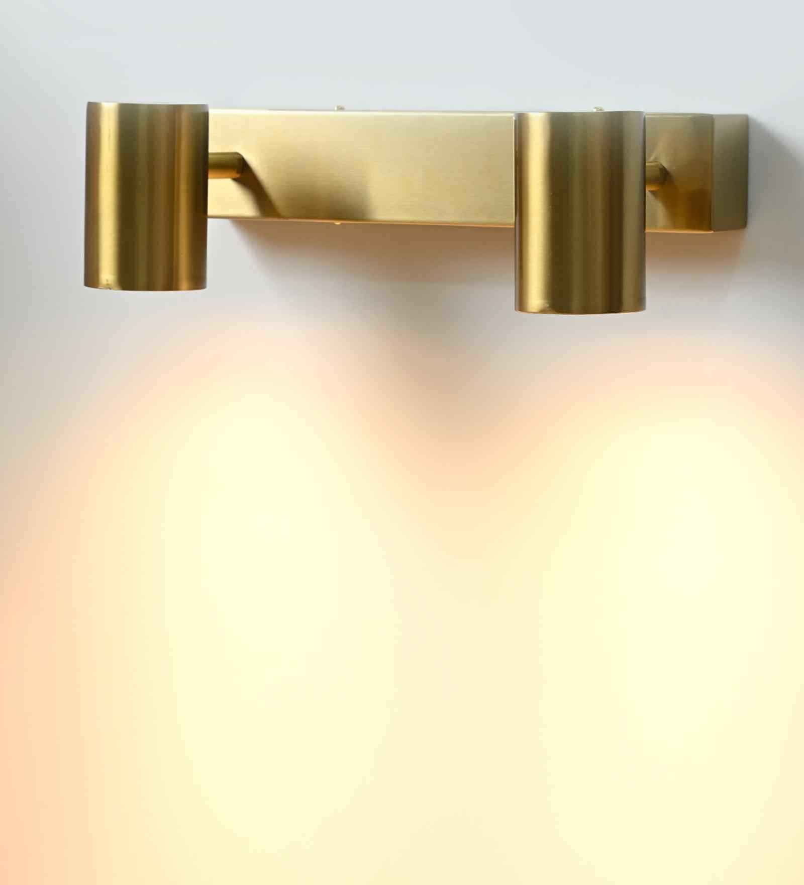 Matte Brass Finish Dual Cone Wall Light   Contemporary Metal Decorative Lamp