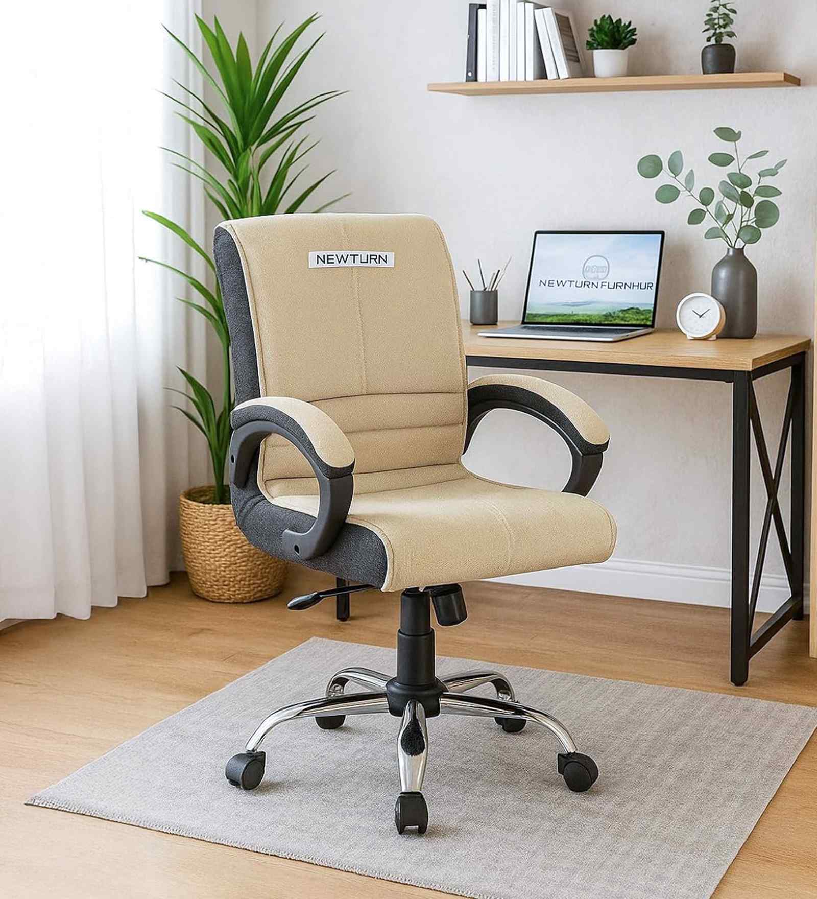 Maxson Leatherette MB Executive Chair In Cream Colour