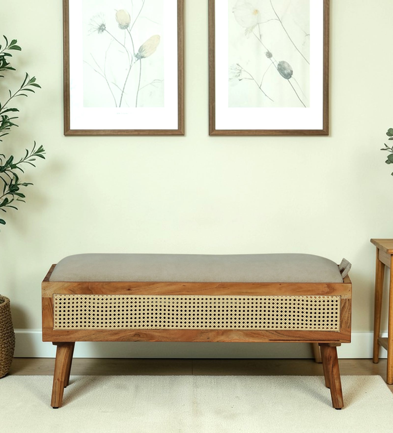 Mayotte Acacia Wood Bench In Natural Finish