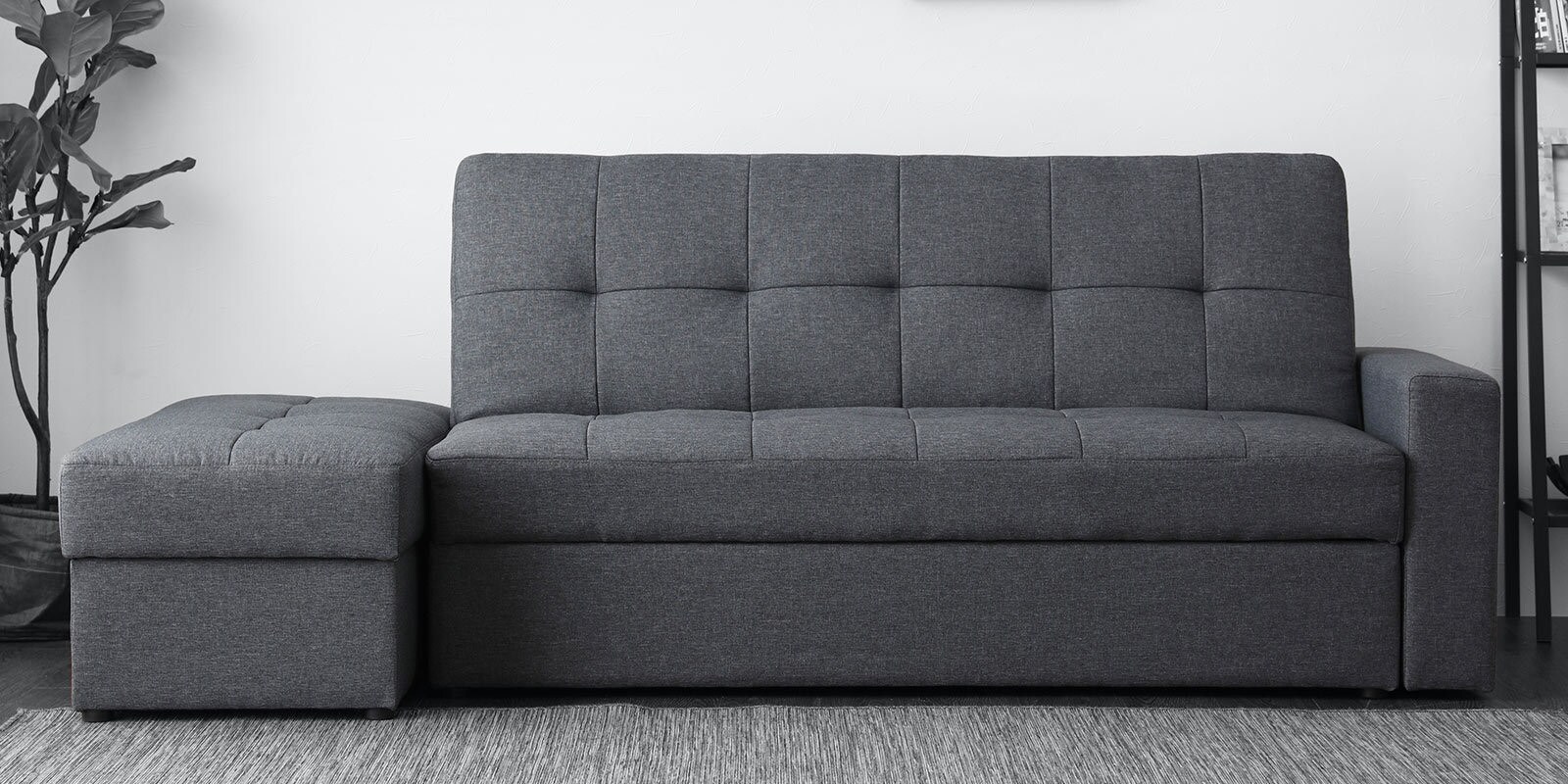 Maceio Sofa Cum Bed in Grey Colour