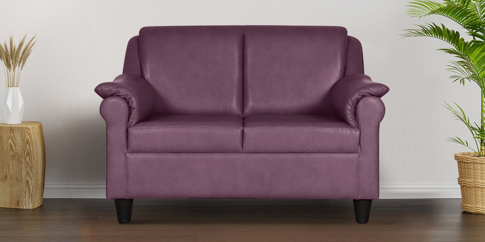 Madison Leatherette 2 Seater Sofa In Sunset Purple Colour