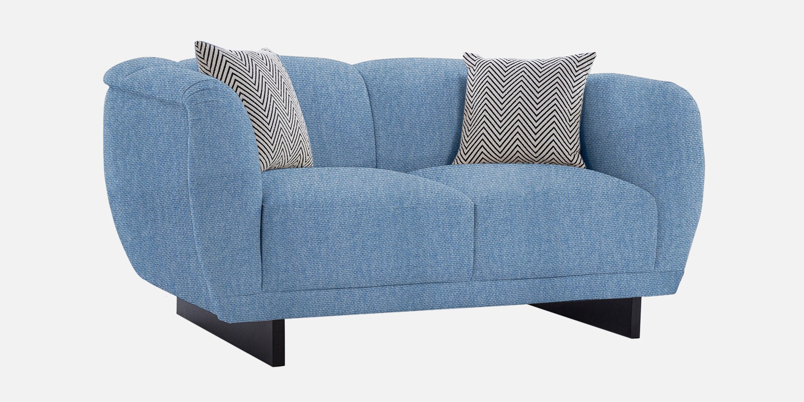 Malaga Chenille Fabric 2 Seater Sofa In Ice Blue Colour
