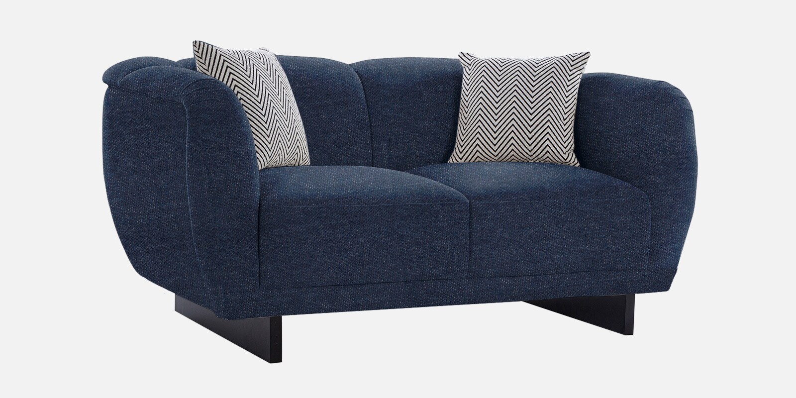 Malaga Chenille Fabric 2 Seater Sofa In Navy Blue Colour