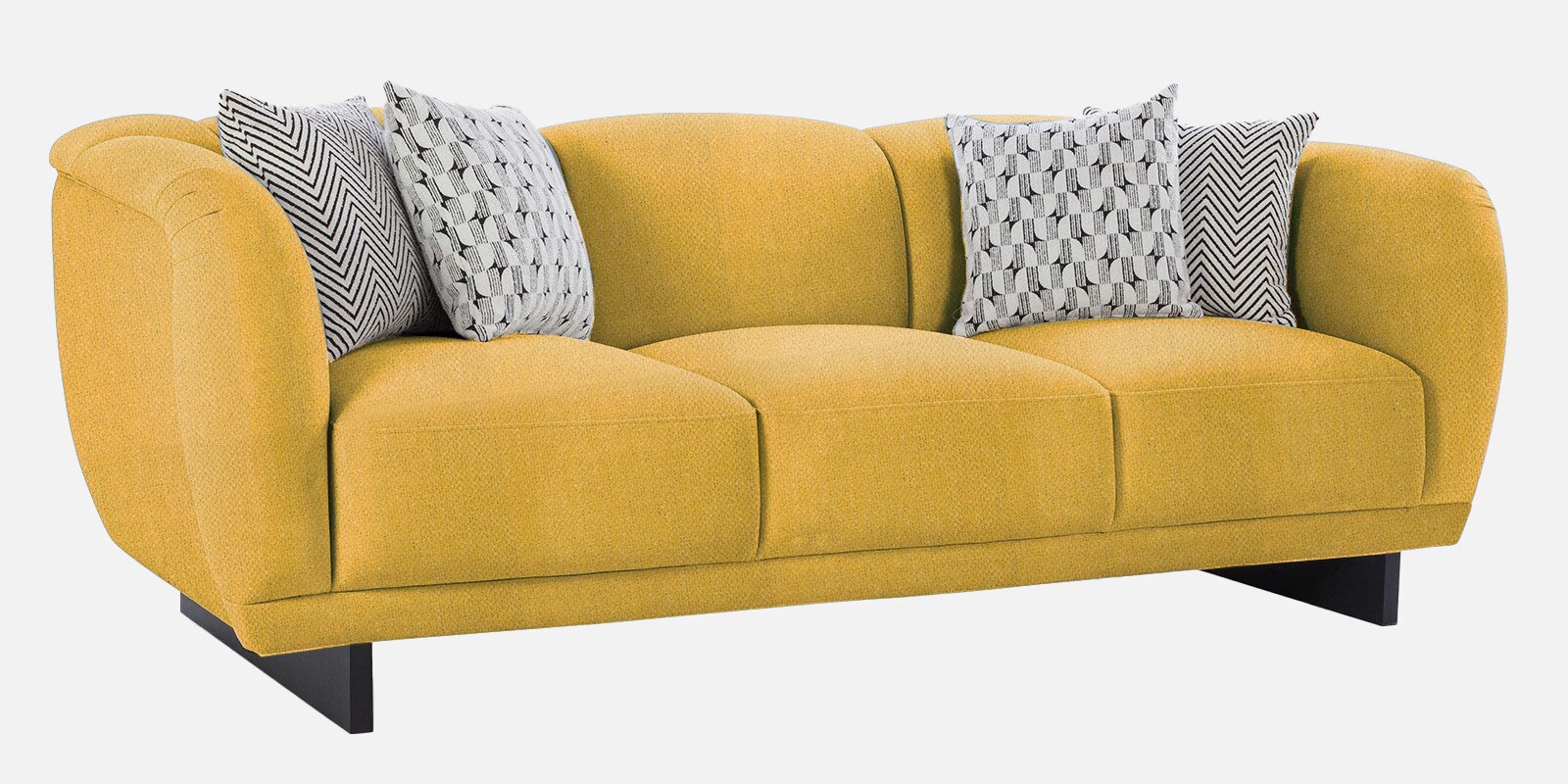 Malaga Chenille Fabric 3 Seater Sofa In Camel Yellow Colour Malaga Chenille Fabric 3 Seater Sofa In Camel Yellow Colour