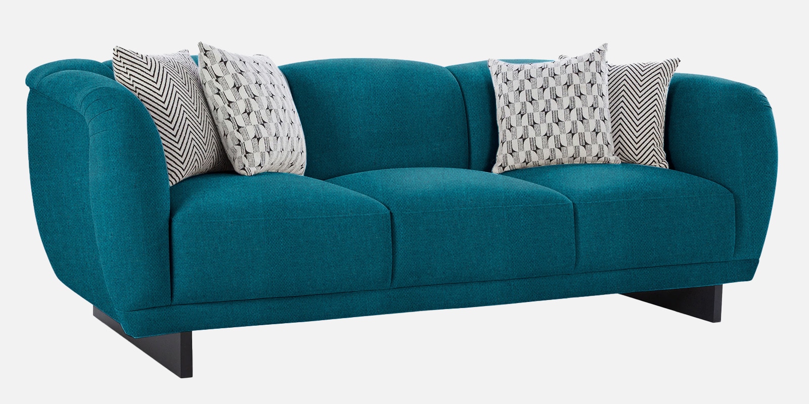 Malaga Chenille Fabric 3 Seater Sofa In Teal Color