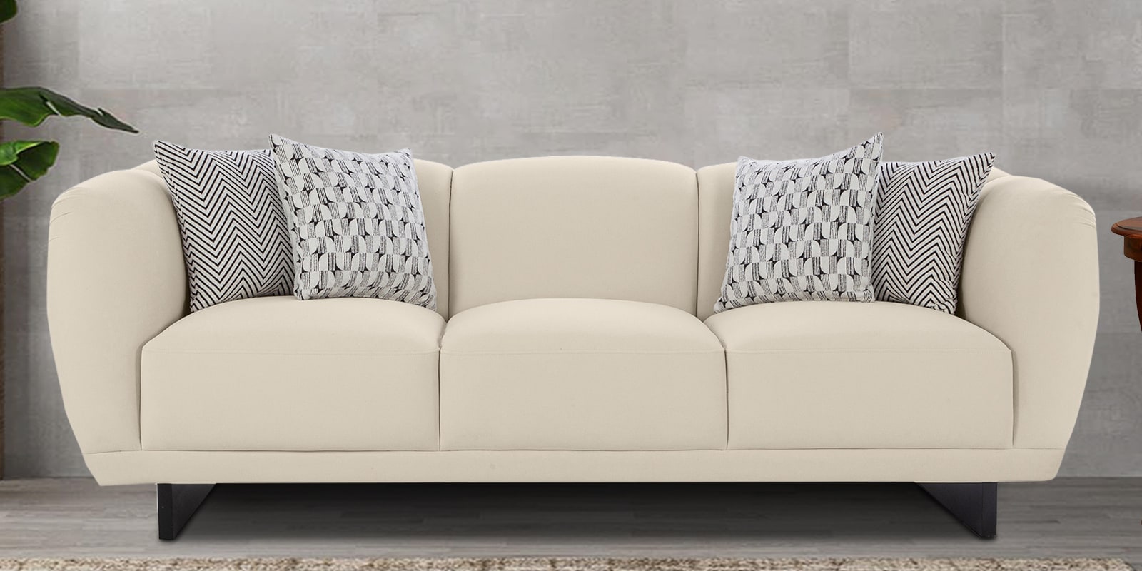 Malaga Velvet 3 Seater Sofa in Light Grey Colour Malaga Velvet 3 Seater Sofa in Light Grey Colour