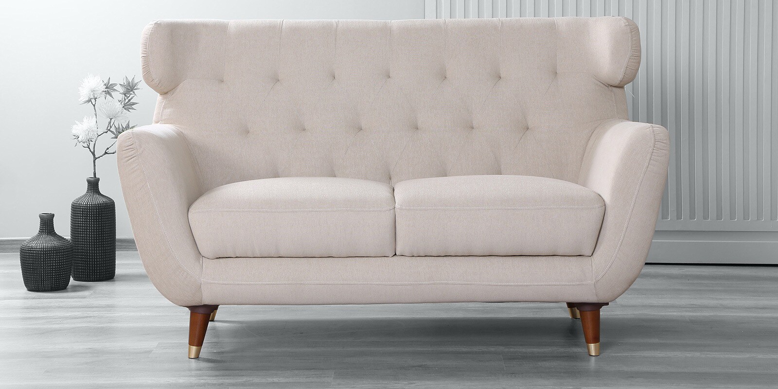 Malena 2 Seater Sofa in Beige Colour