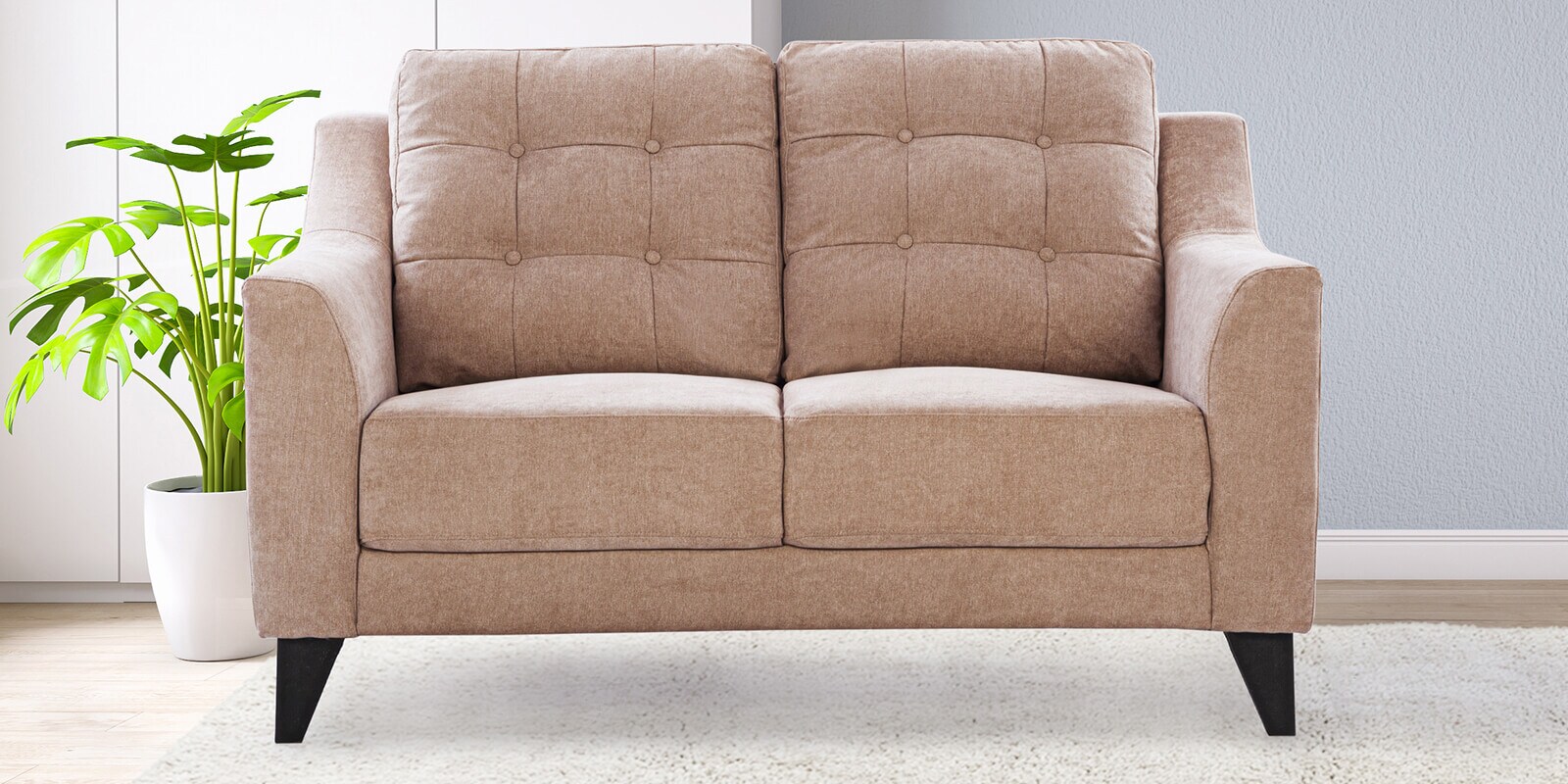 Malta Fabric 2 Seater Sofa In Brown Colour