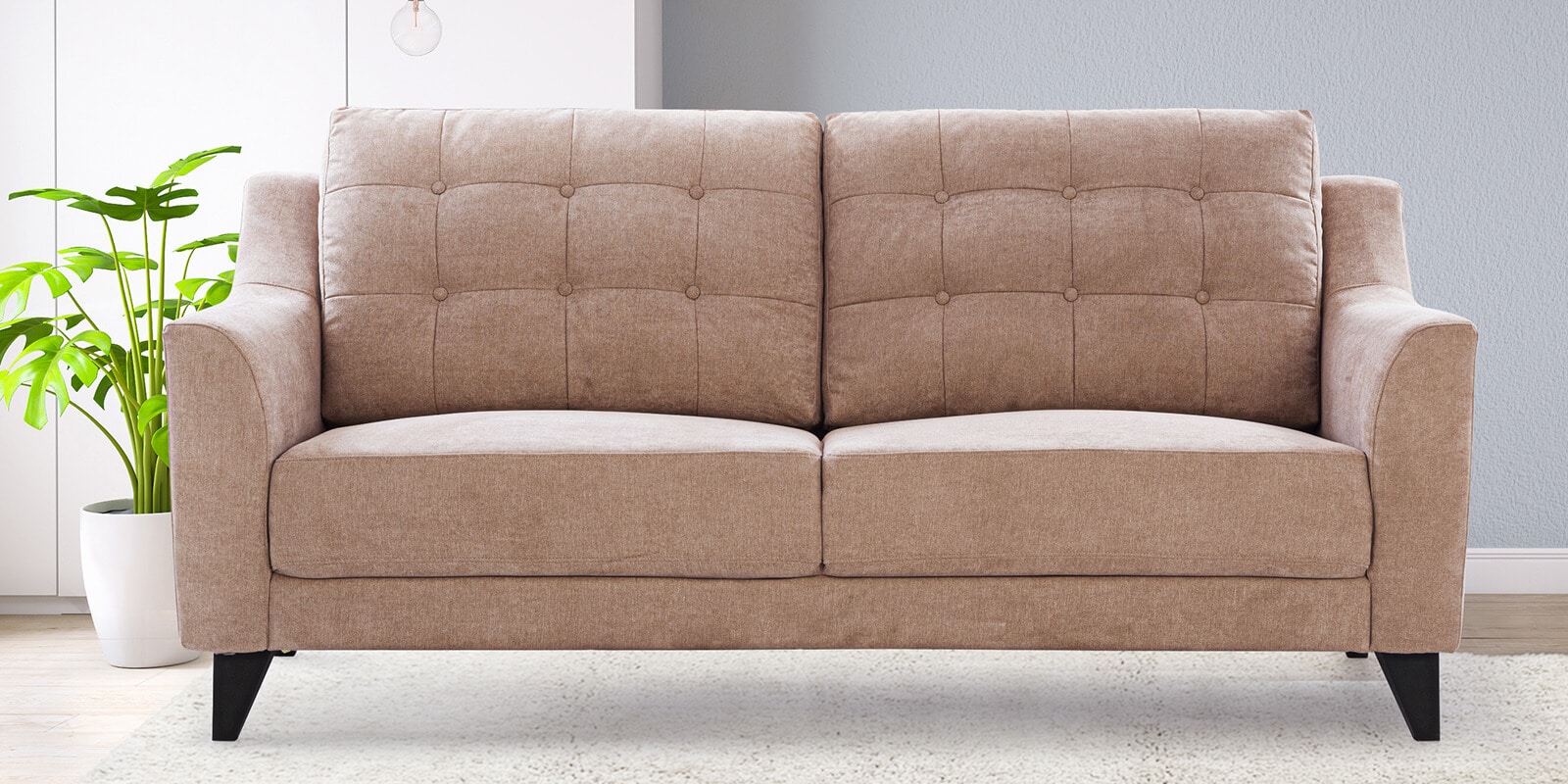 Malta Fabric 3 Seater Sofa In Brown Colour