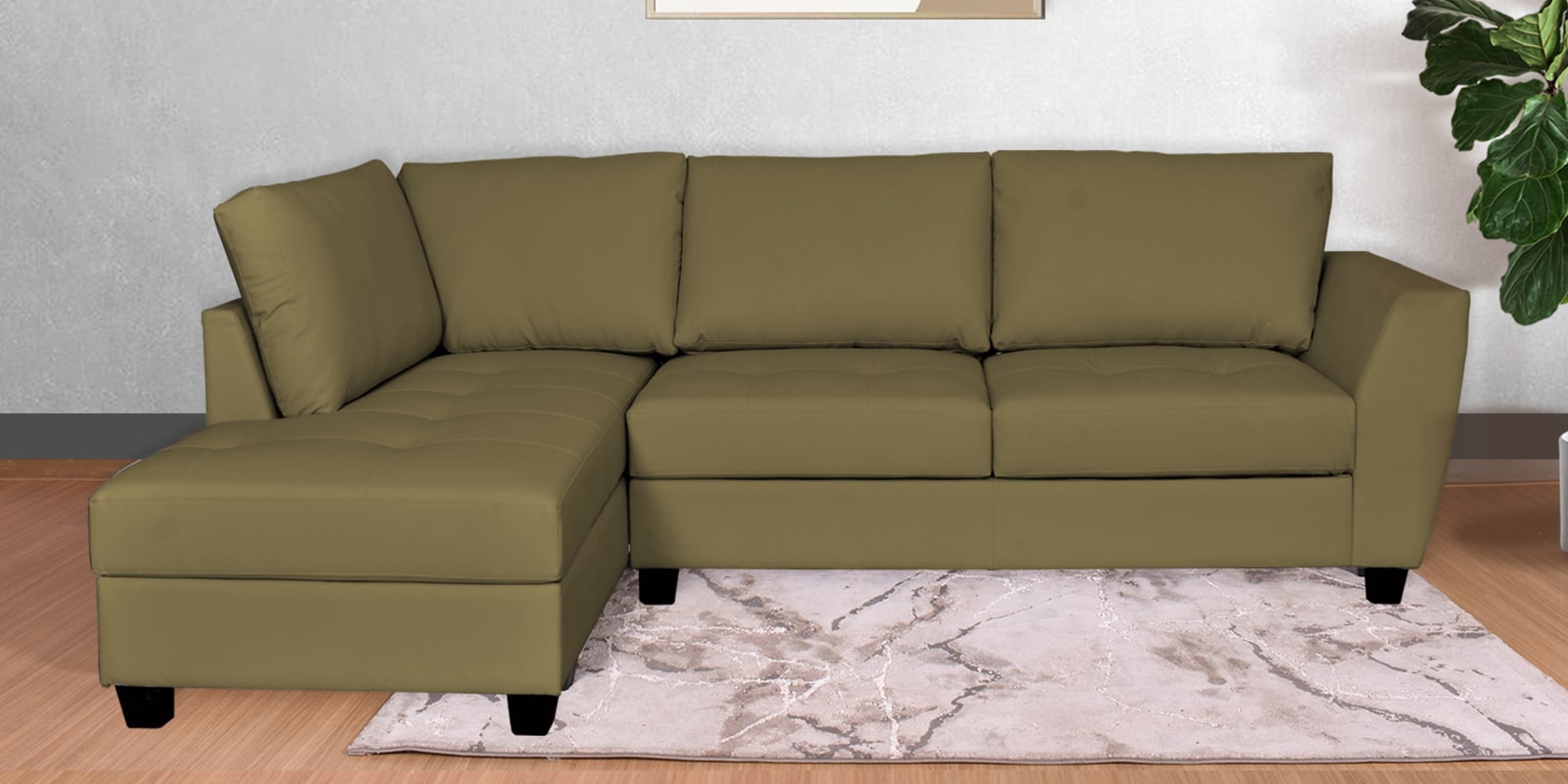 Buy Mamore RHS Sectional Sofa in Greyish Brown Colour with Anti Scratch ...