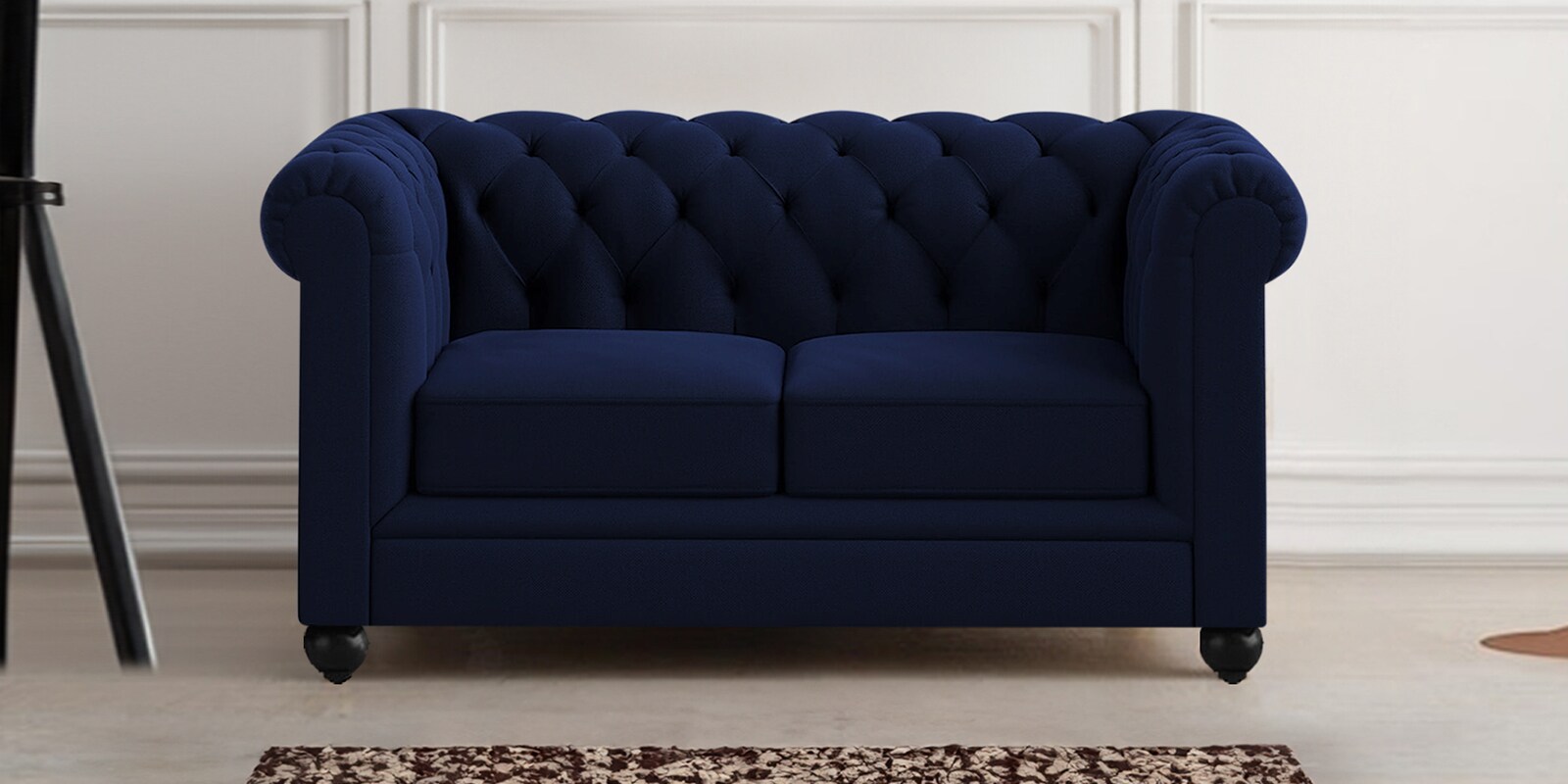 Manchester velvet 2 Seater Sofa In Velvet Blue Colour