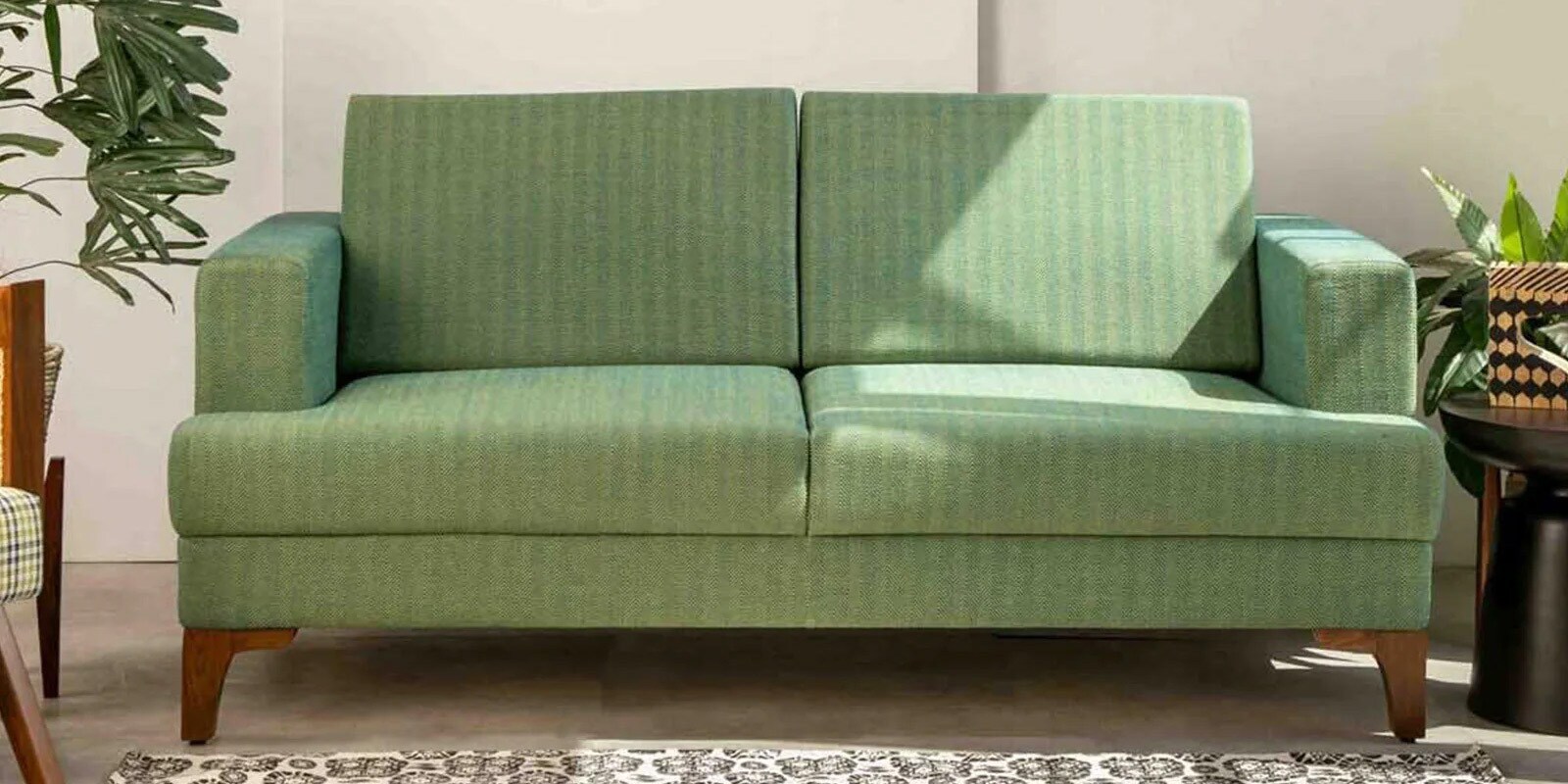 Marina Teak Wood 2 Seater Sofa Natural Finish