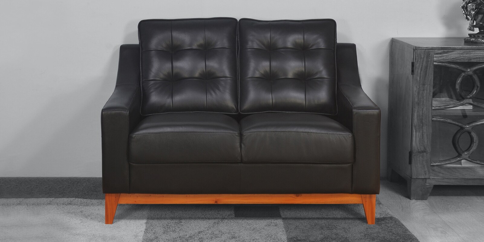 Marissa 2 Seater Sofa in Black Colour