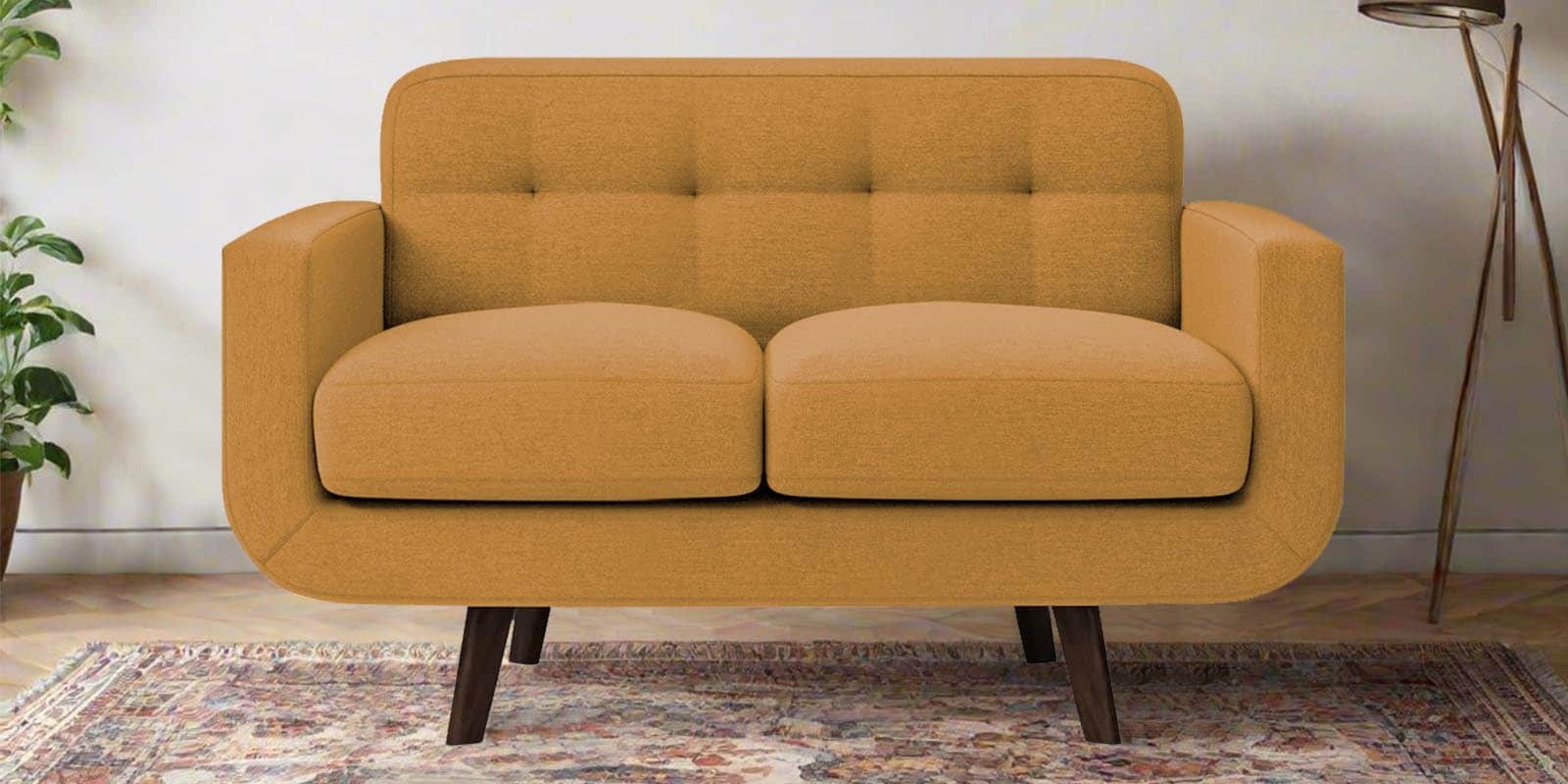 Marsela Fabric 2 Seater Sofa in Corn Yellow Colour