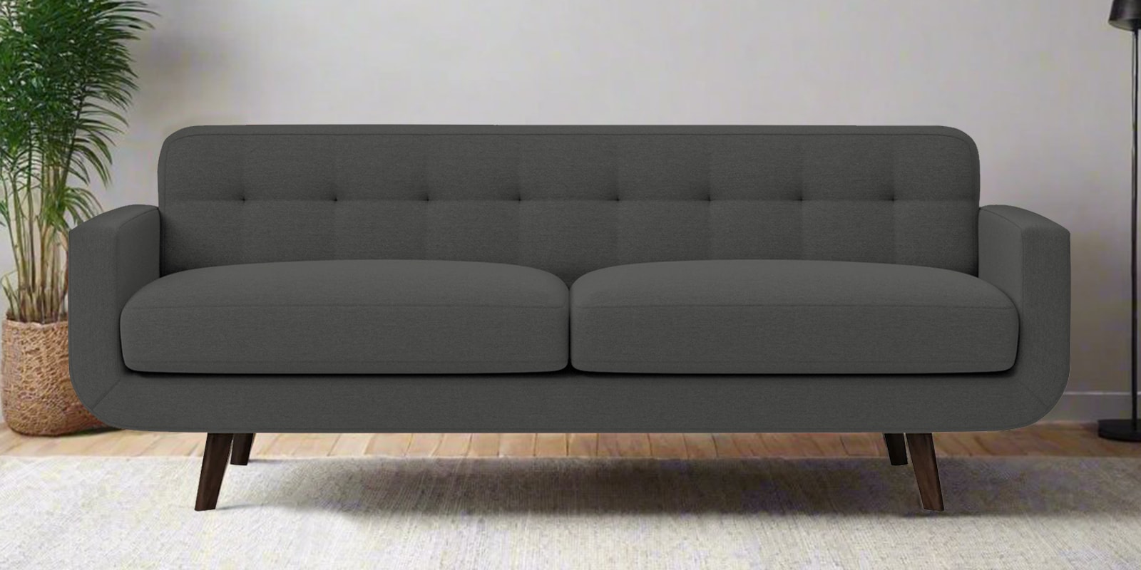 Marsela Fabric 3 Seater Sofa in Charcoal Grey Colour