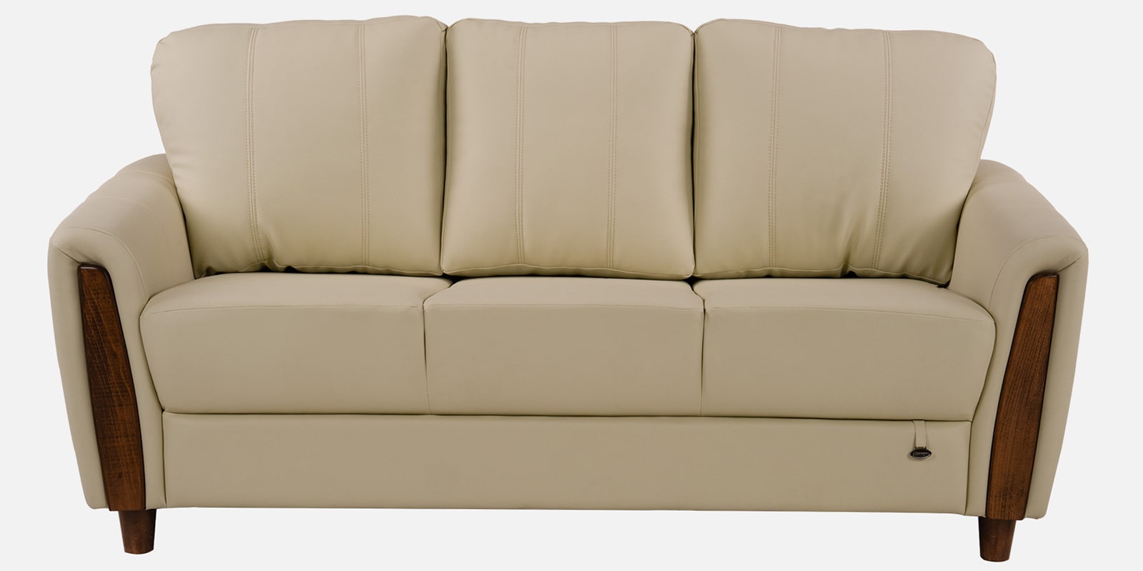 Martha Leatherette 3 Seater In Beige Colour