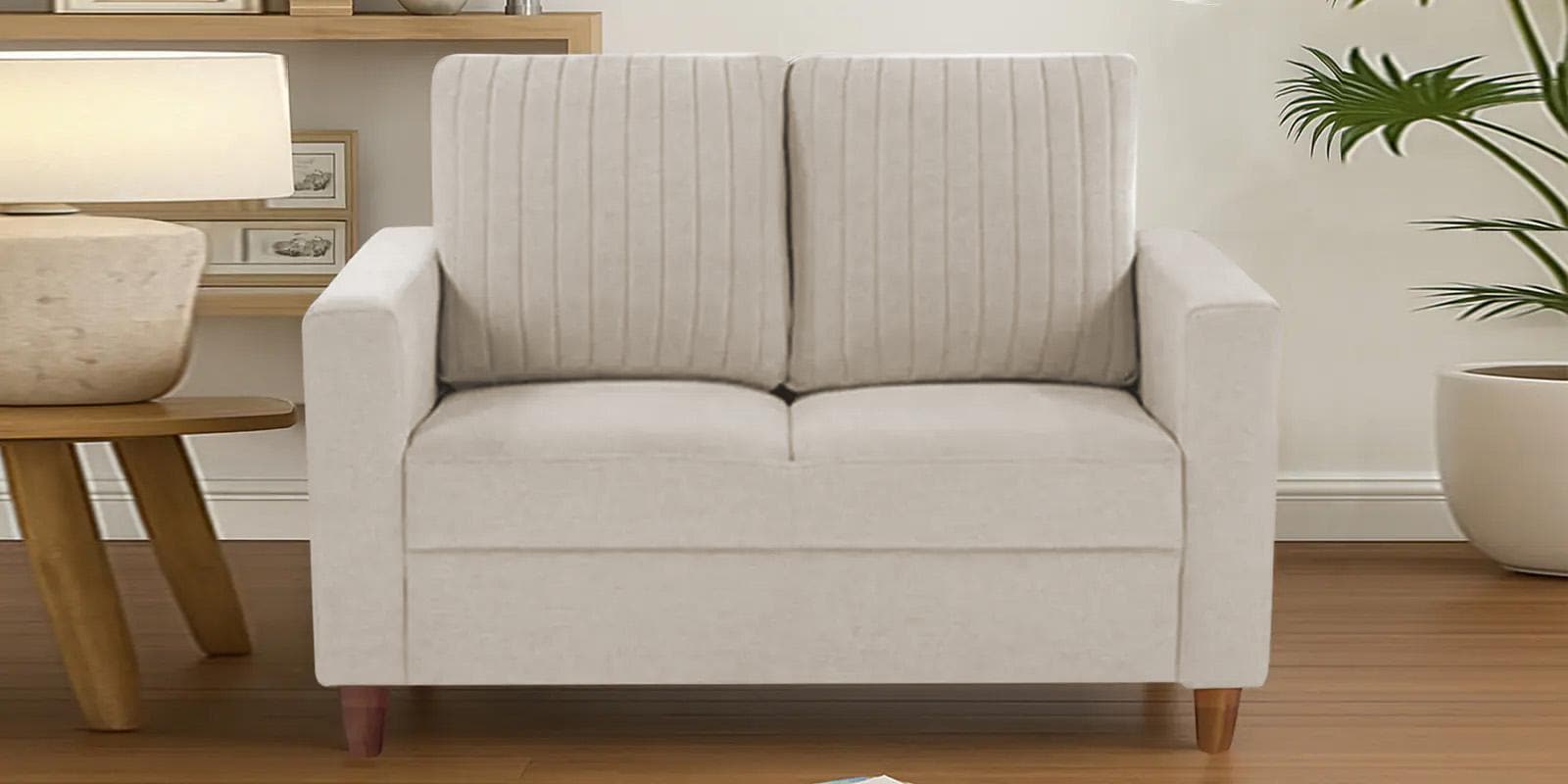 Matsu Fabric 2 Seater Sofa In Beige Colour