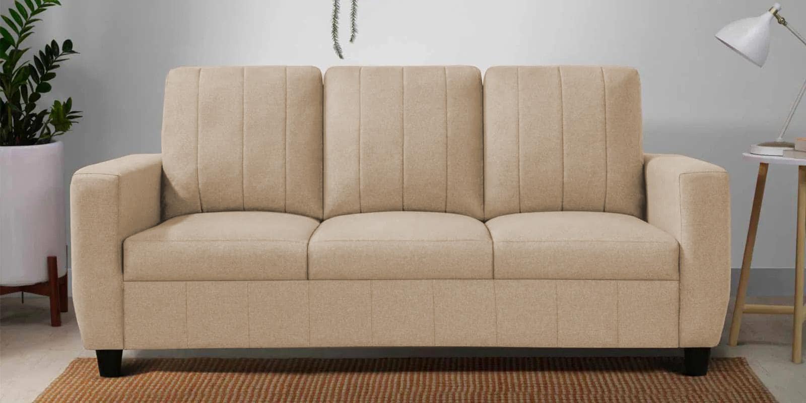 Matsu Fabric 3 Seater Sofa In Brown Colour