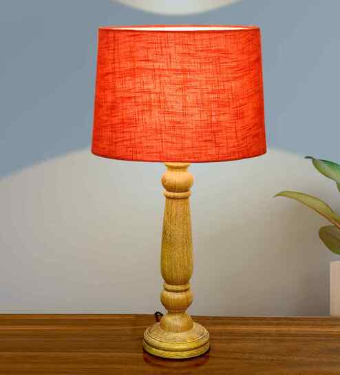Mable Rustic Wood Table Lamp