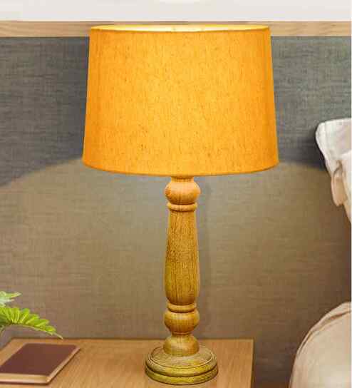 Mable Rustic Wood Table Lamp