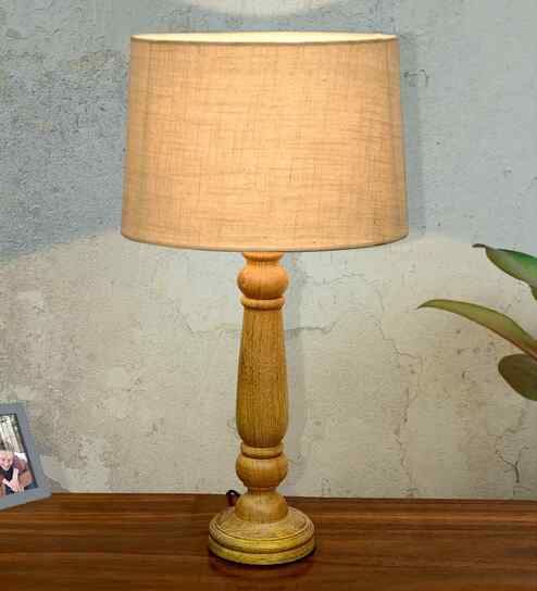 Mable Rustic Wood Table Lamp