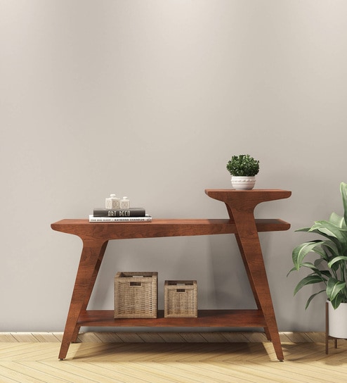 Mackenzie Solid Wood Console Table in Dark Oak Finish
