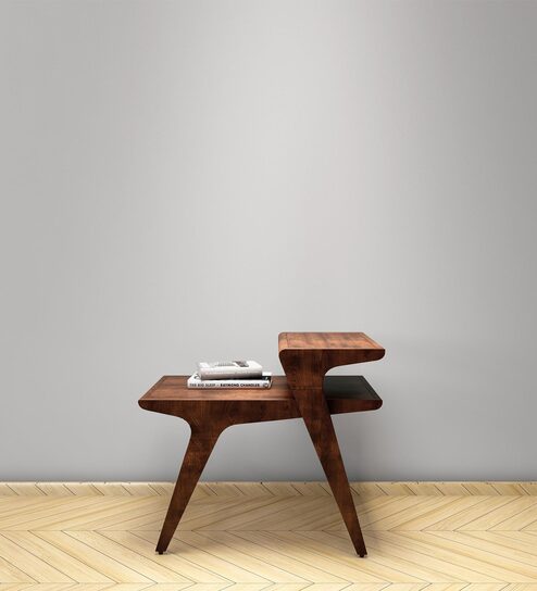 Mackenzie Solid Wood End Table In Dark Oak Finish