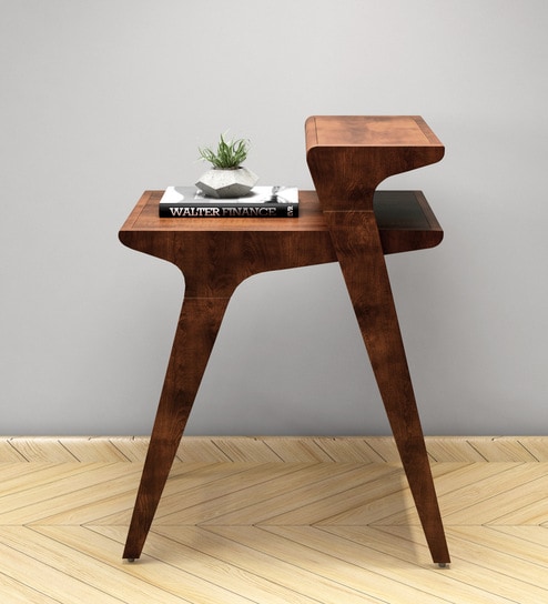 Mackenzie Solid Wood End Table In Brown Finish