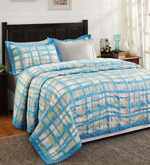 Buy Mad For Plaid Polyester Fill Double Bed Ac Quilt By Maspar