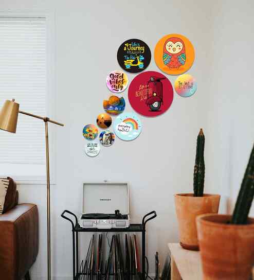 Set of 11 Owl Wooden Wall Hanging