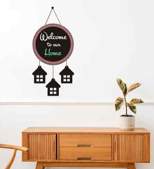 Welcome Our Sweet Home Round Wooden Wall Hanging