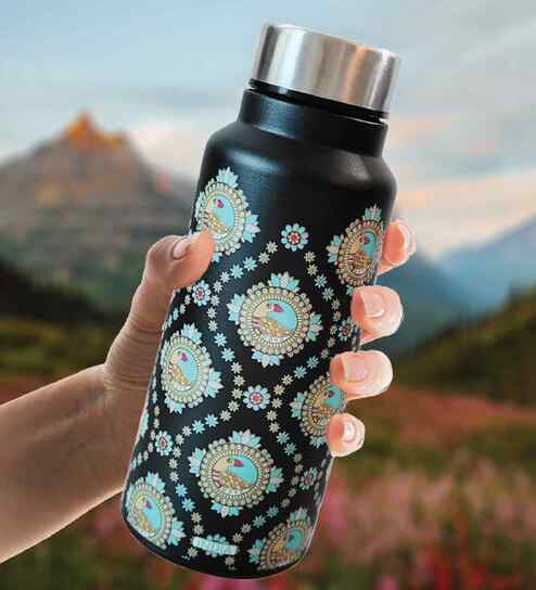 Madhubani Medium Stainless steel 700ml water bottle