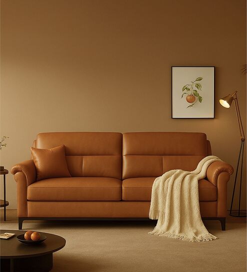 Madison 2.0 Leatherette 3 Seater Sofa In Tan PU Colour
