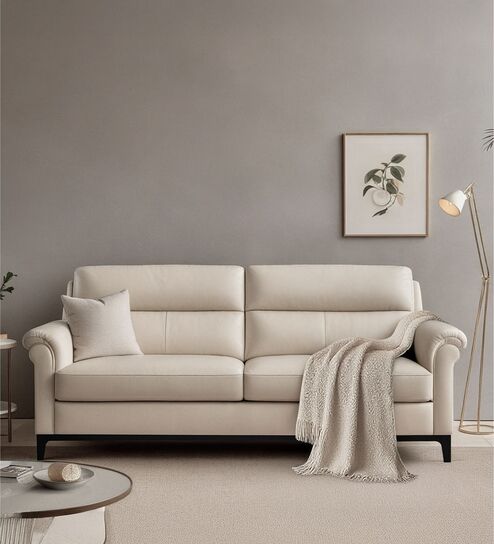 Madison 2.0 Leatherette 3 Seater Sofa In Vanilla veil PU Colour