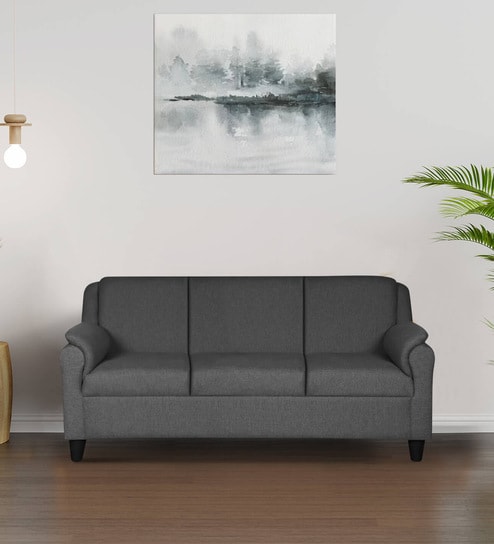 Madison Fabric 3 Seater Sofa in Grey Colour