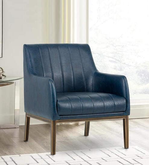 Magan Leatheratte Arm Chair in Turkish Blue Colour