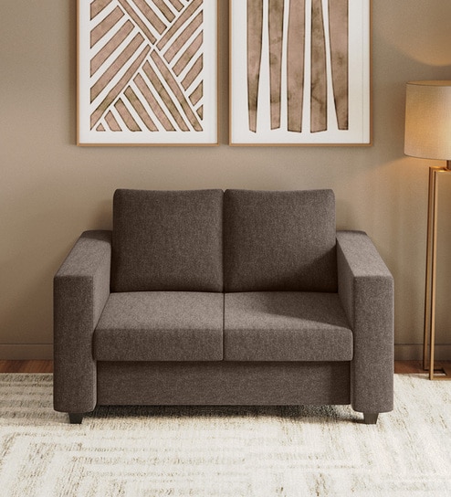Magnate Fabric 2 Seater Sofa in Brown Colour
