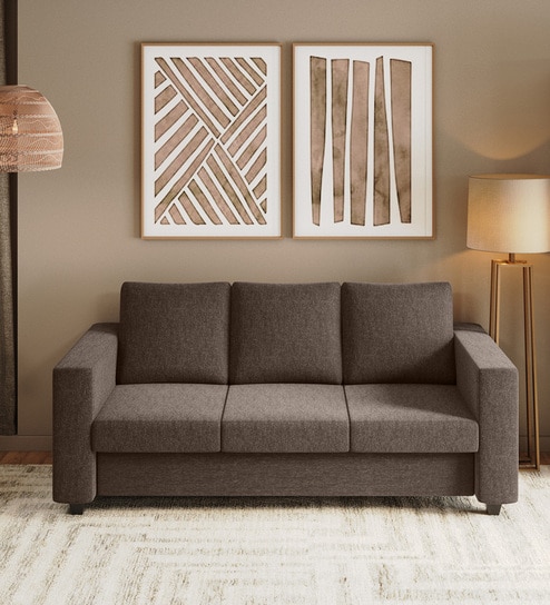 Magnate Fabric 3 Seater Sofa in Brown Colour