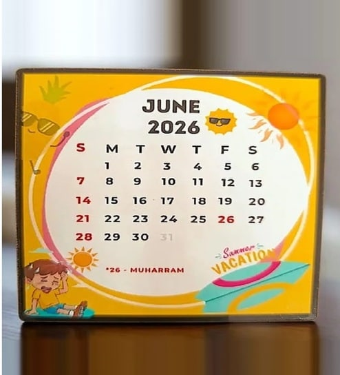June 2026 Calendar Fridge Magnet