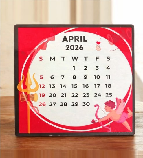 April 2026 Calendar Fridge Magnet