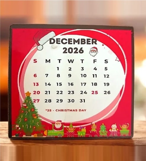 December 2026 Calendar Fridge Magnet